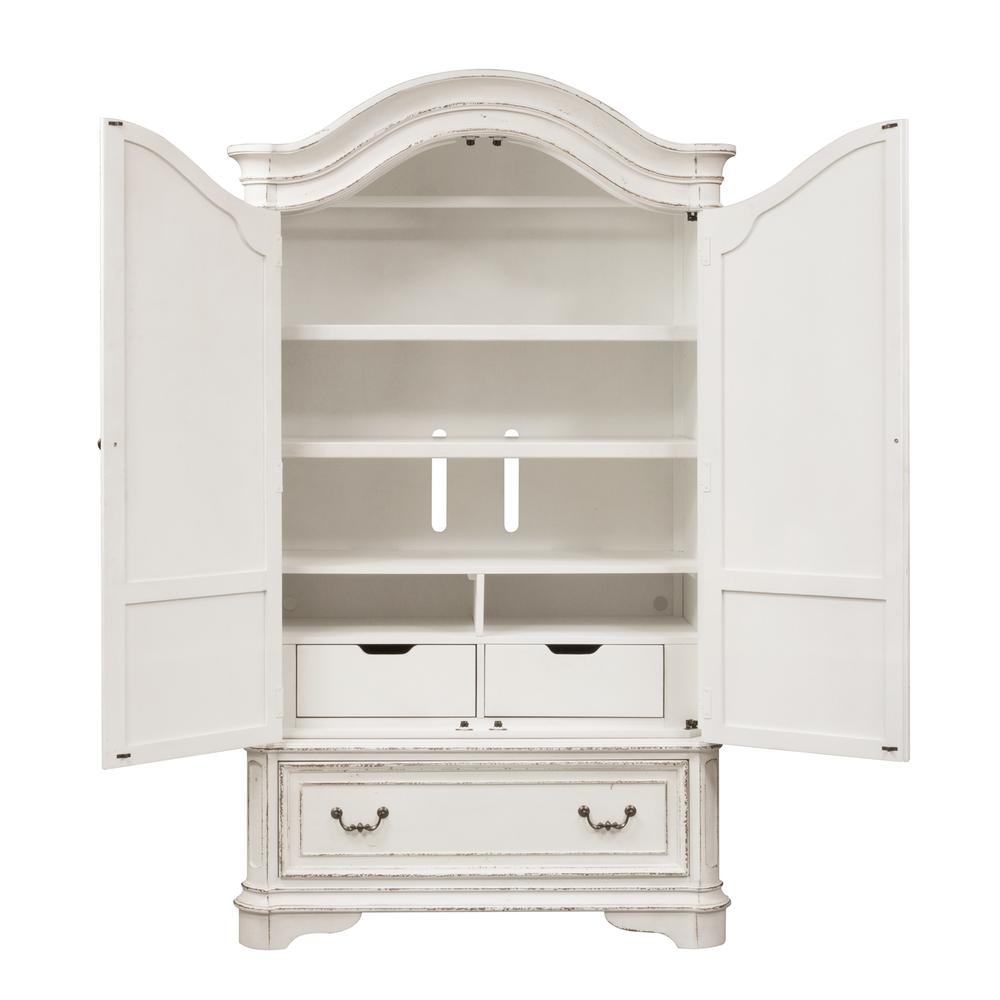 Magnolia Manor Armoire in Antique White. Picture 6