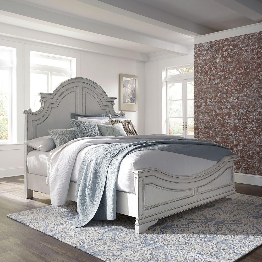 Magnolia Manor California King Panel Bed in Antique White. Picture 2