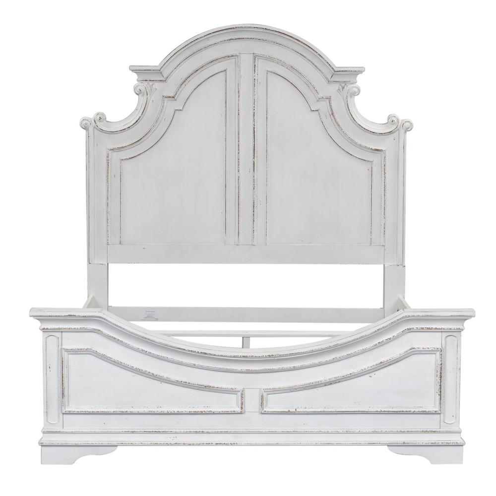 Magnolia Manor California King Panel Bed in Antique White. Picture 1