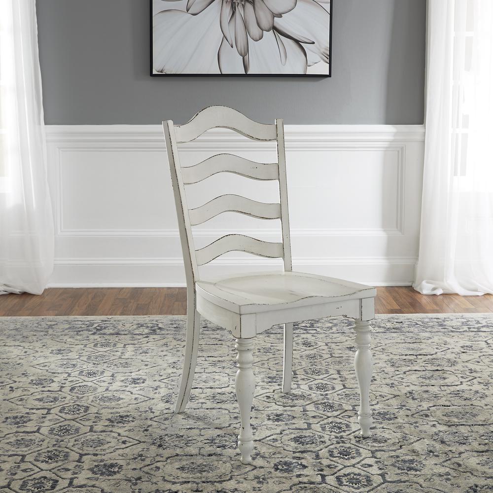 Magnolia Manor Ladder Back Side Chair (RTA)-Set of 2 in Antique White. Picture 7