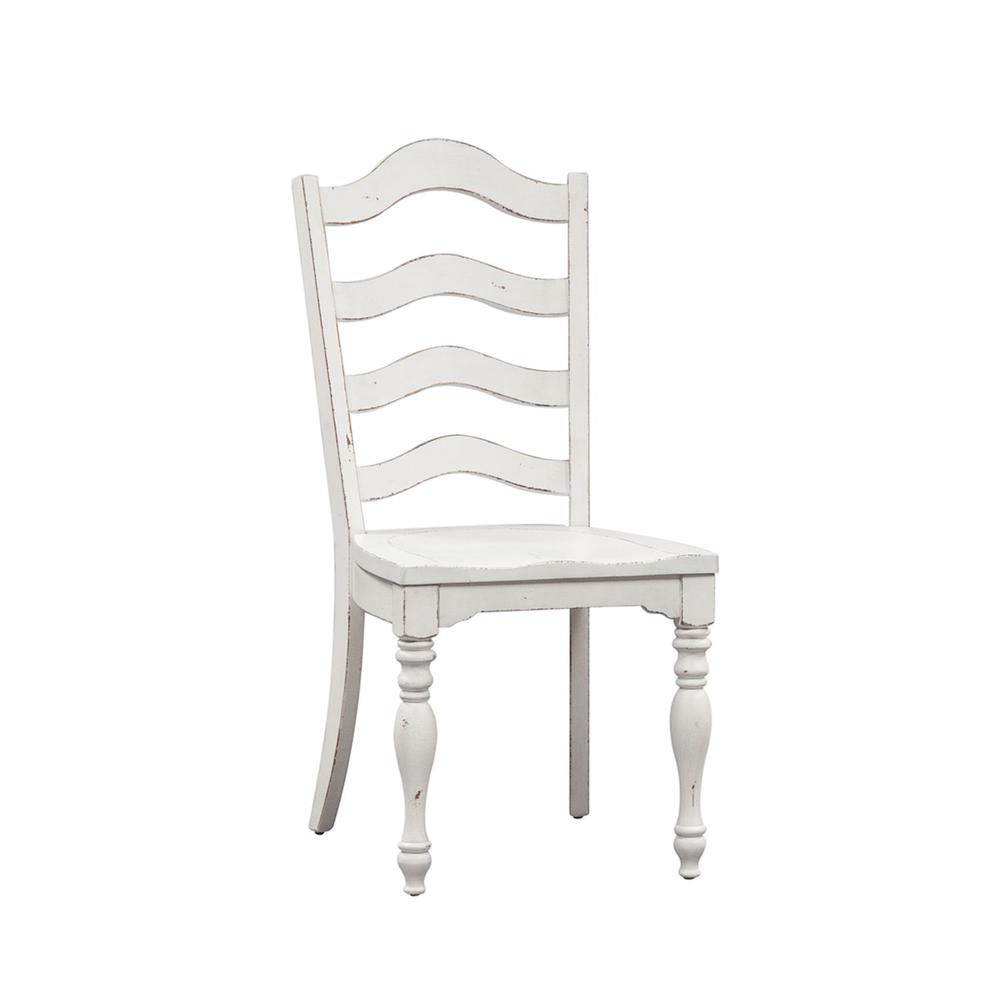 Magnolia Manor Ladder Back Side Chair (RTA) in Antique White. Picture 1