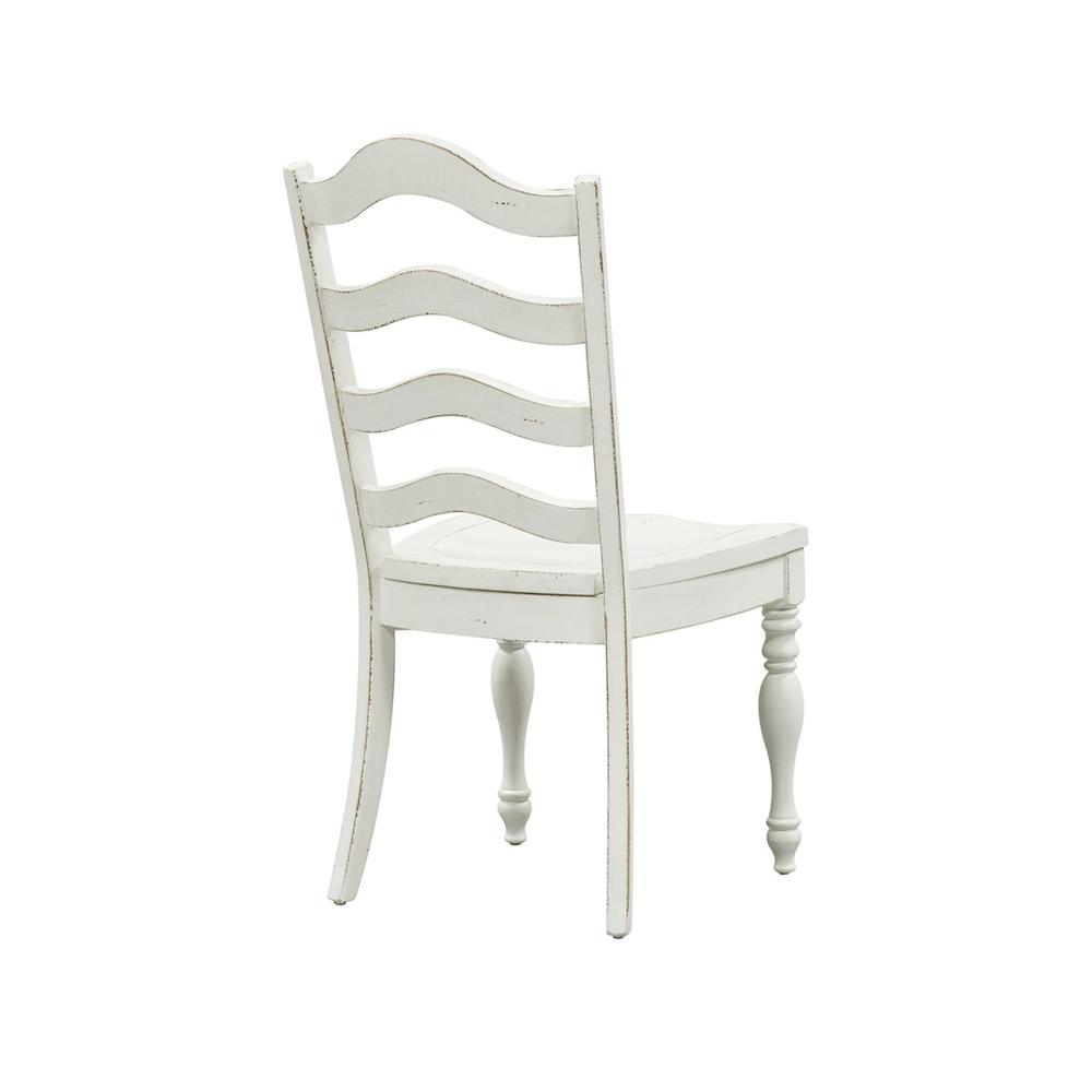 Magnolia Manor Ladder Back Side Chair (RTA) in Antique White. Picture 4