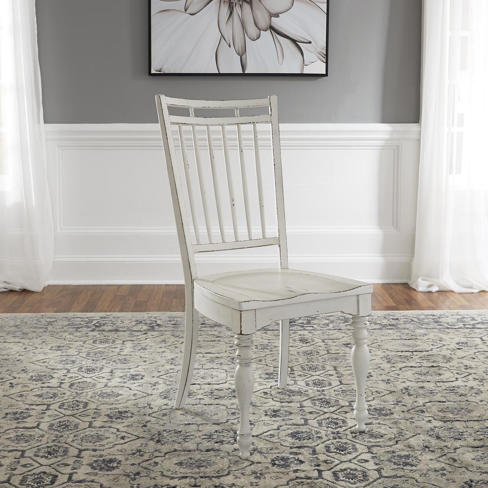 Magnolia Manor Spindle Back Side Chair (RTA)-Set of 2 in Antique White. Picture 3