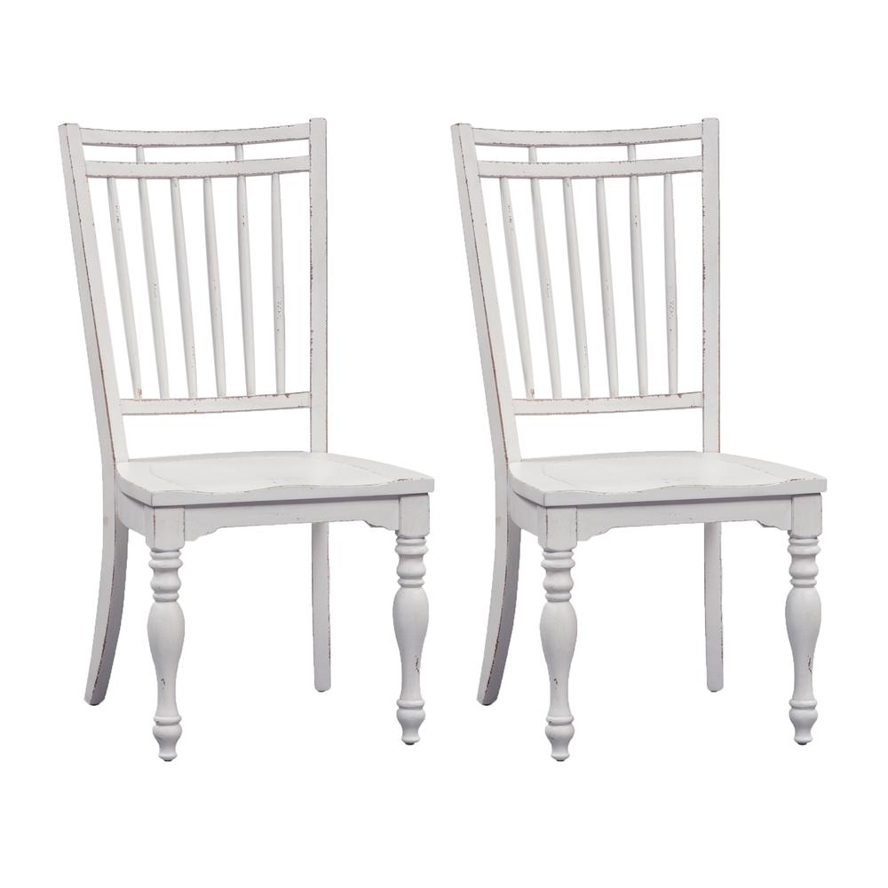 Magnolia Manor Spindle Back Side Chair (RTA)-Set of 2 in Antique White. Picture 1