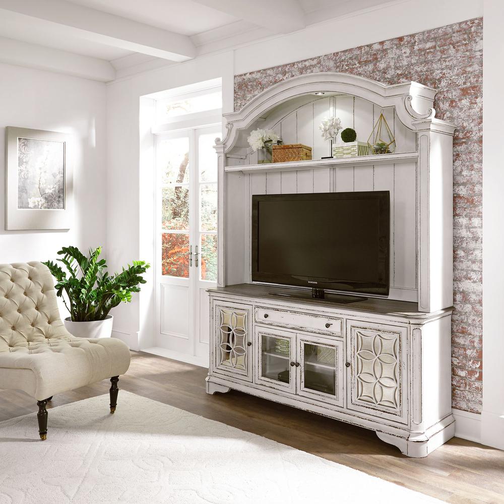 Magnolia Manor Entertainment Center in Antique White. Picture 5