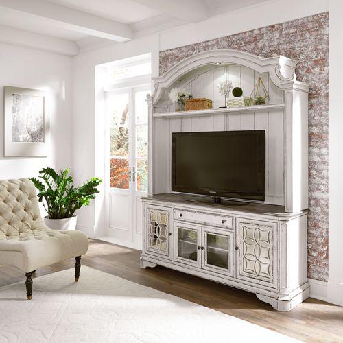 Magnolia Manor Entertainment Center in Antique White. Picture 6