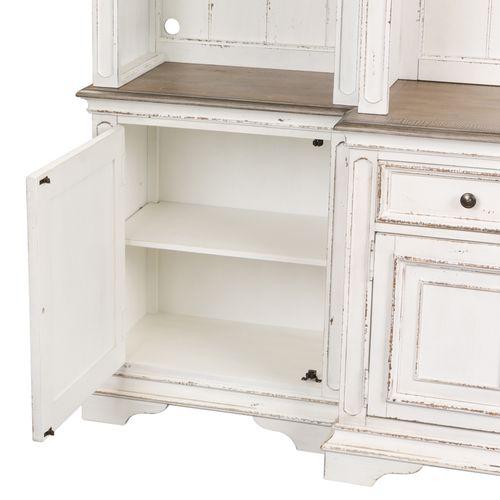 Magnolia Manor Entertainment Center with Piers in Antique White. Picture 4