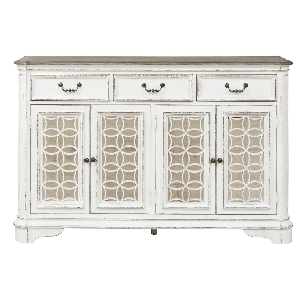 Magnolia Manor Hall Buffet in Antique White. Picture 1