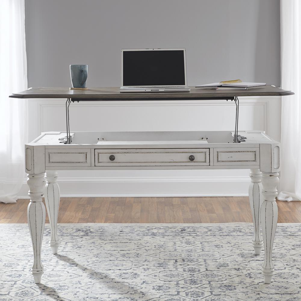 Magnolia Manor Lift Top Writing Desk in Antique White. Picture 6