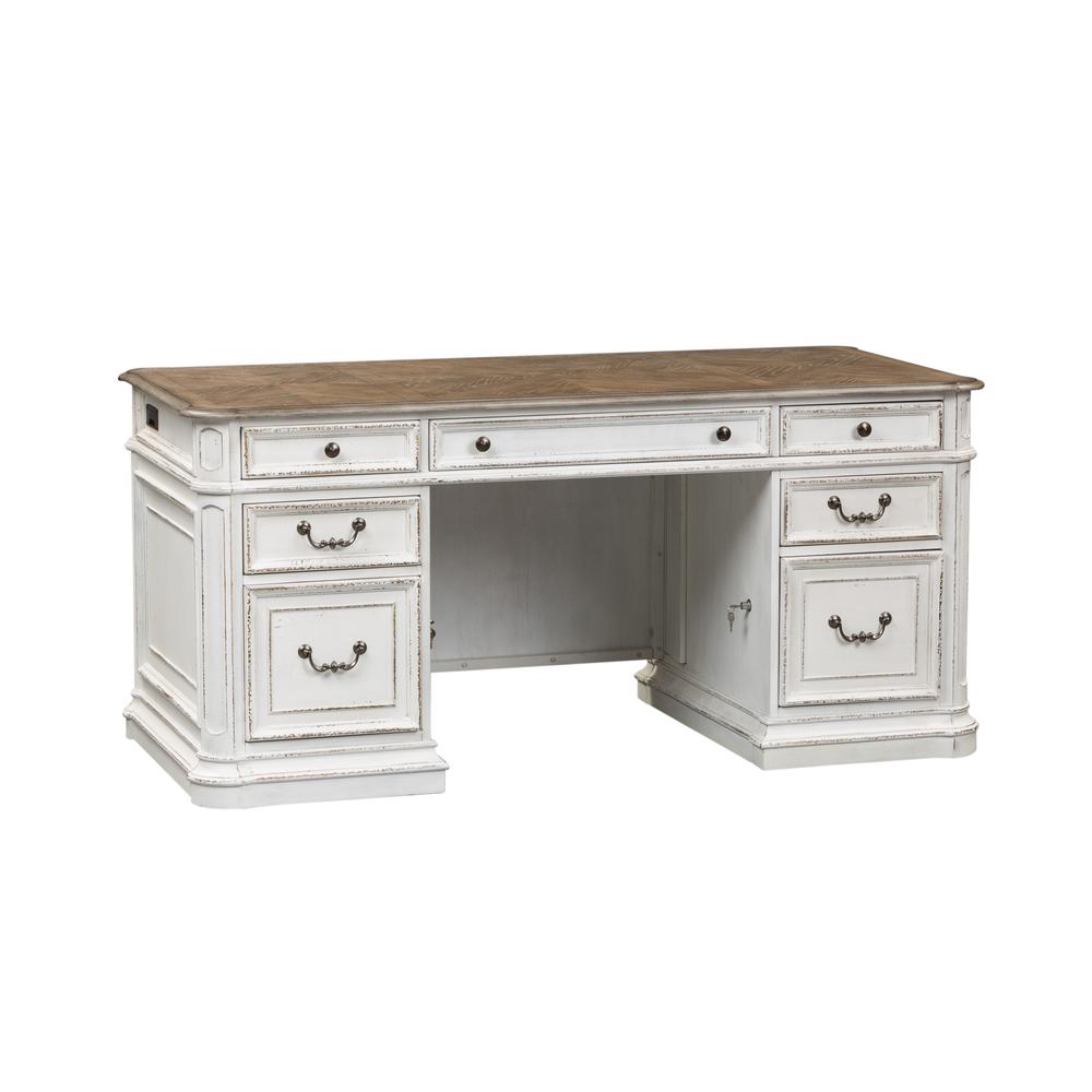 Magnolia Manor Credenza & Hutch in Antique White. Picture 4