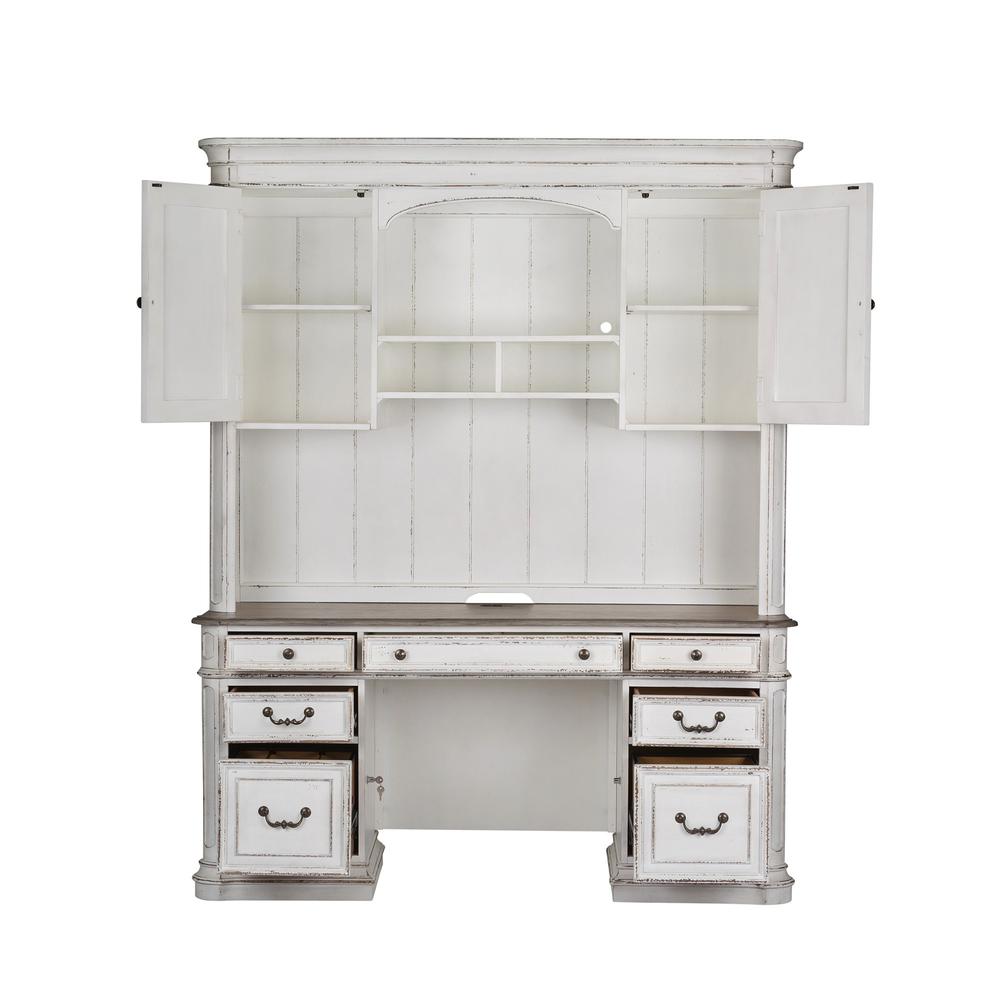 Magnolia Manor Credenza & Hutch in Antique White. Picture 5