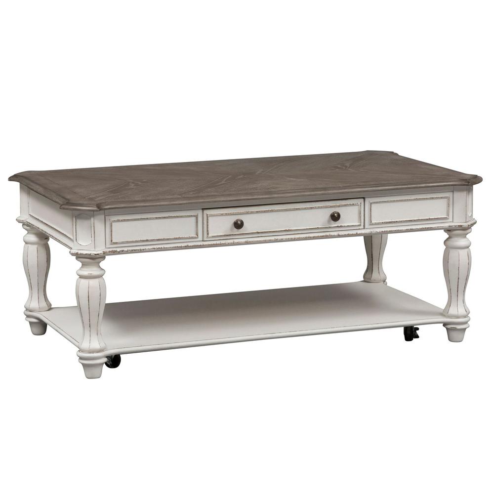 Magnolia Manor Rectangular Cocktail Table in Antique White. Picture 1