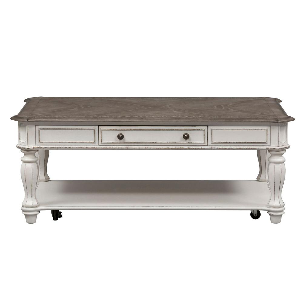 Magnolia Manor Rectangular Cocktail Table in Antique White. Picture 5