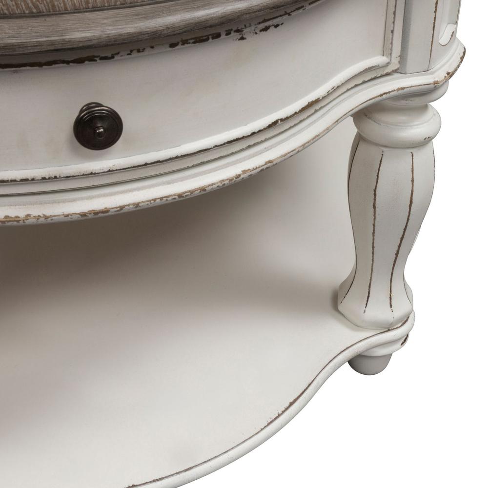 Magnolia Manor Round Cocktail Table in Antique White. Picture 6