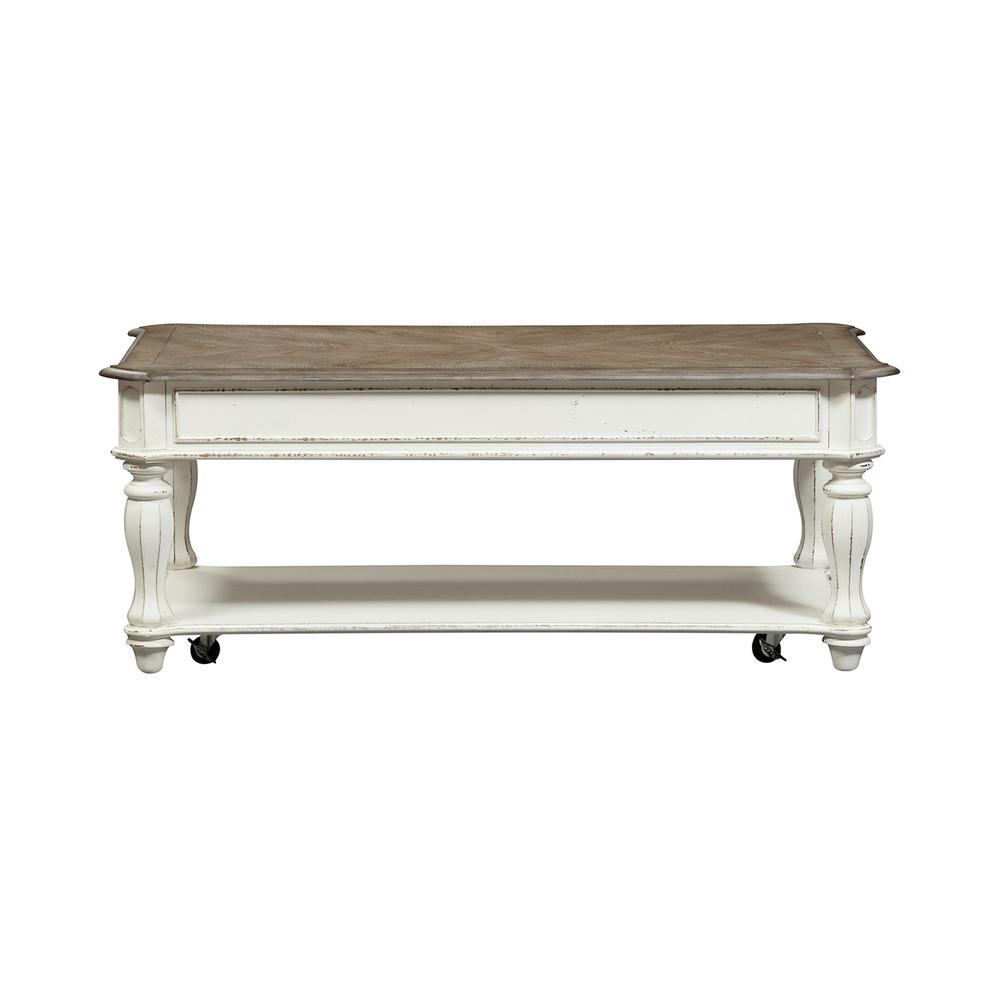 Magnolia Manor Lift Top Cocktail Table in Antique White. Picture 5