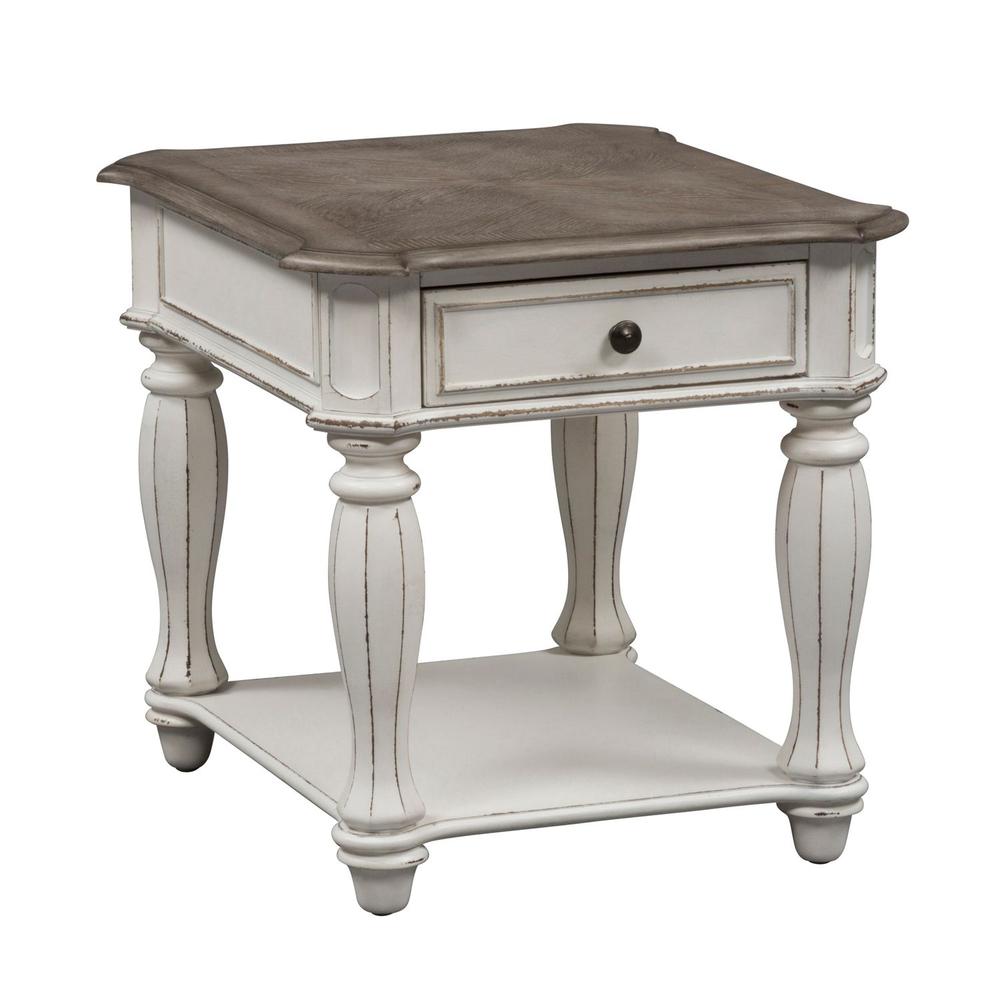 Magnolia Manor End Table in Antique White. Picture 1