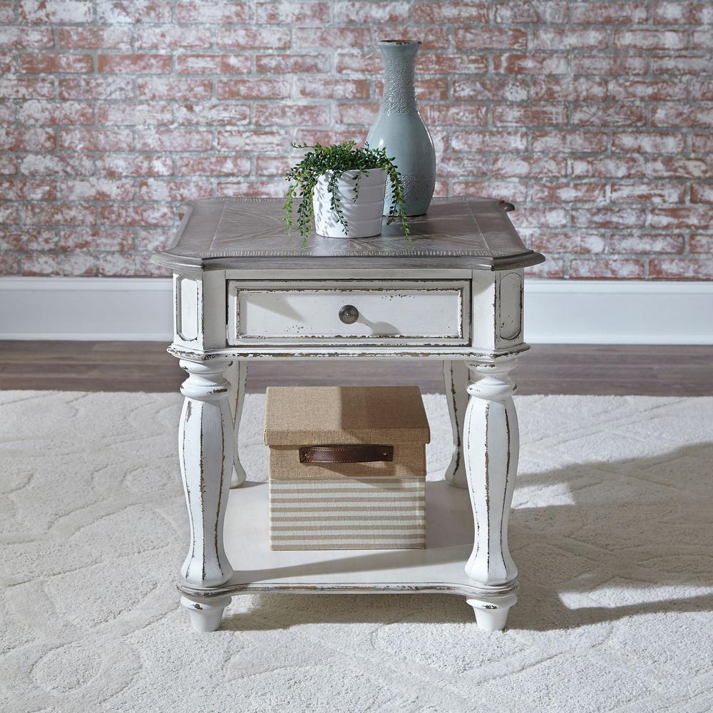 Magnolia Manor End Table in Antique White. Picture 4