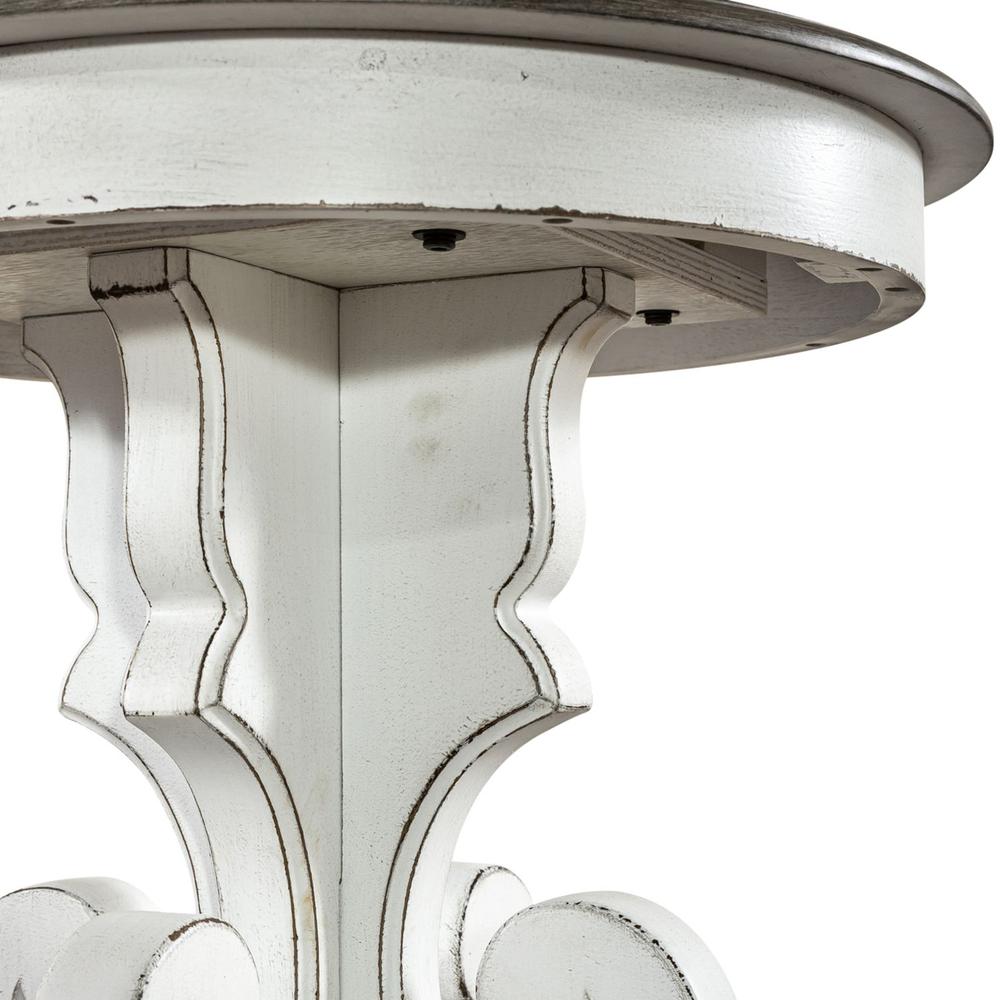 Magnolia Manor Round End Table in Antique White. Picture 5