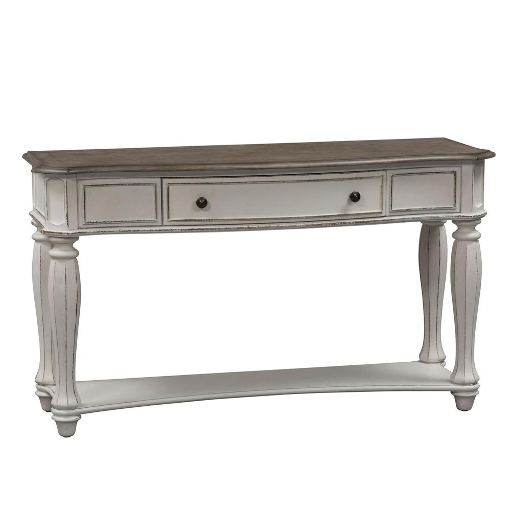 Magnolia Manor Sofa Table in Antique White. Picture 1