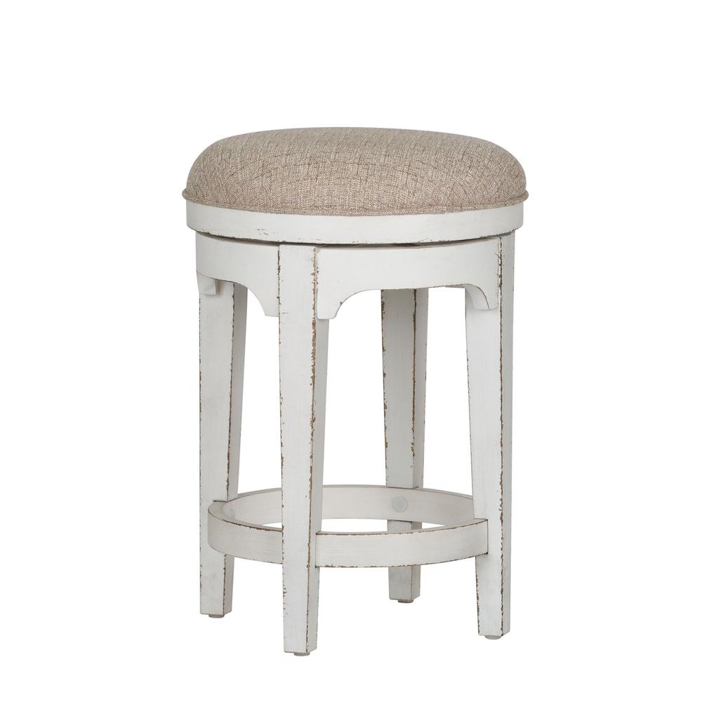 Magnolia Manor Console Swivel Stool in Antique White. Picture 1