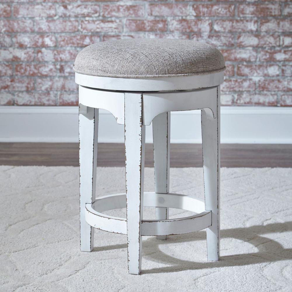 Magnolia Manor Console Swivel Stool in Antique White. Picture 7
