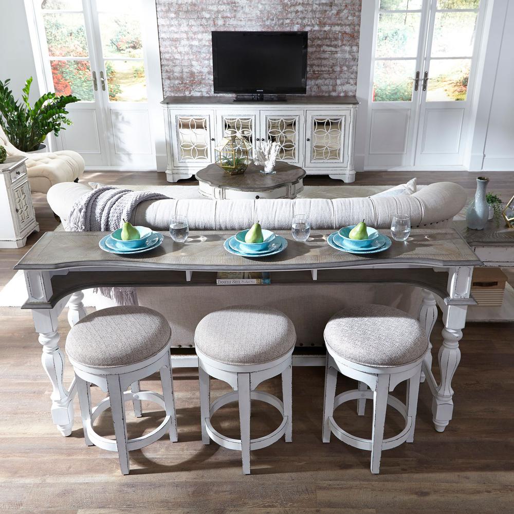 Magnolia Manor Console Swivel Stool in Antique White. Picture 6