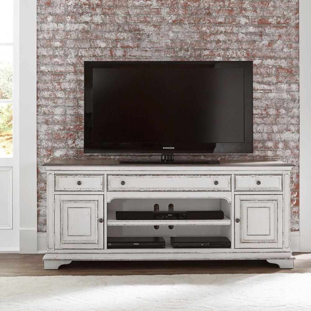 Magnolia Manor Entertainment TV Stand in Antique White. Picture 2