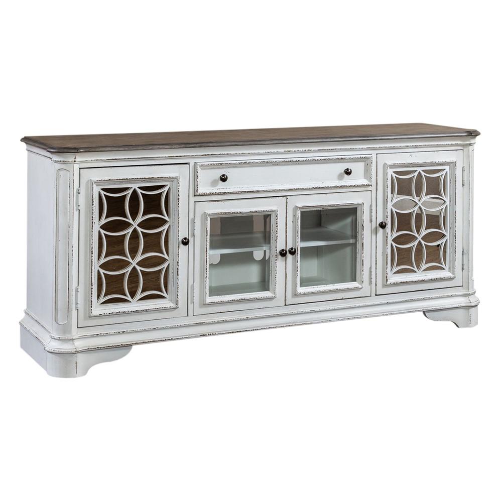 Magnolia Manor Entertainment TV Stand in Antique White. Picture 2