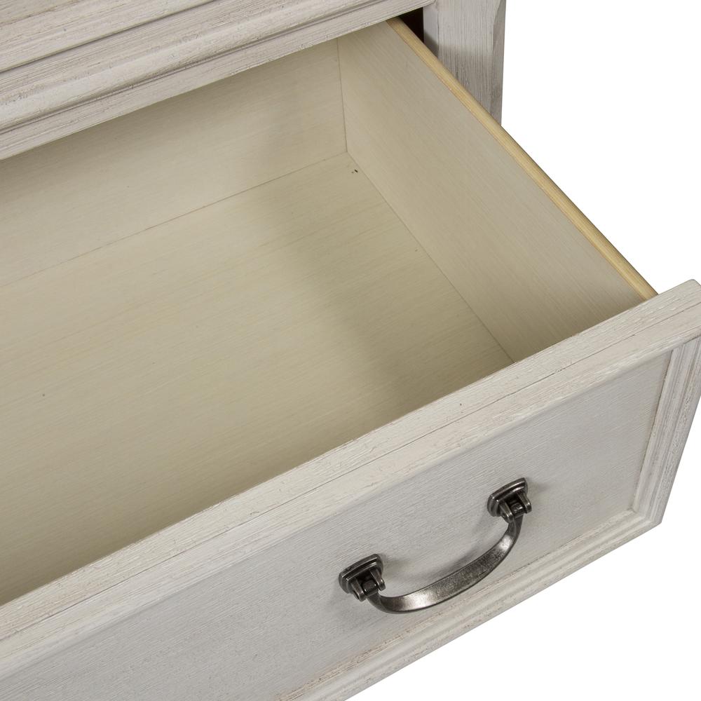 Bayside 5 Drawer Chest in Antique White w/ Heavy Wirebrush. Picture 6