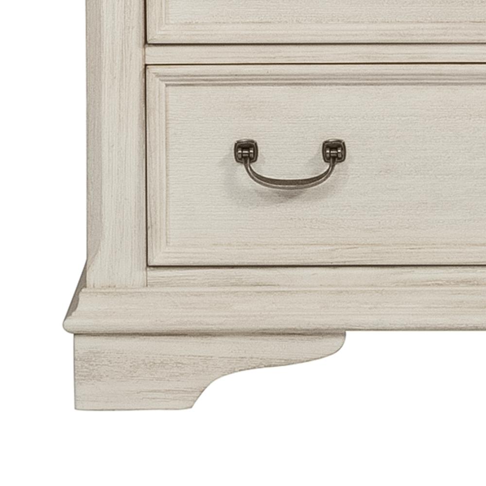 Bayside 5 Drawer Chest in Antique White w/ Heavy Wirebrush. Picture 7