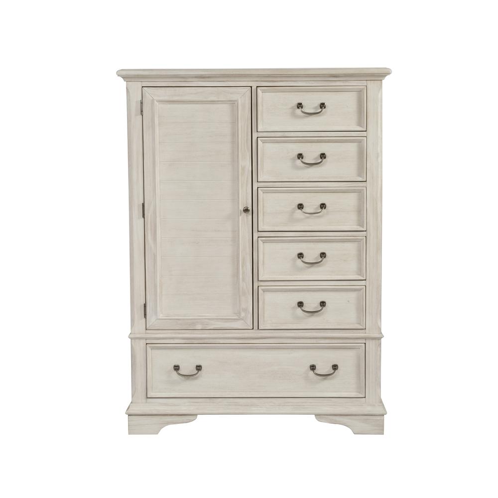 Bayside Gentleman's Chest in Antique White w/ Heavy Wirebrush. Picture 3