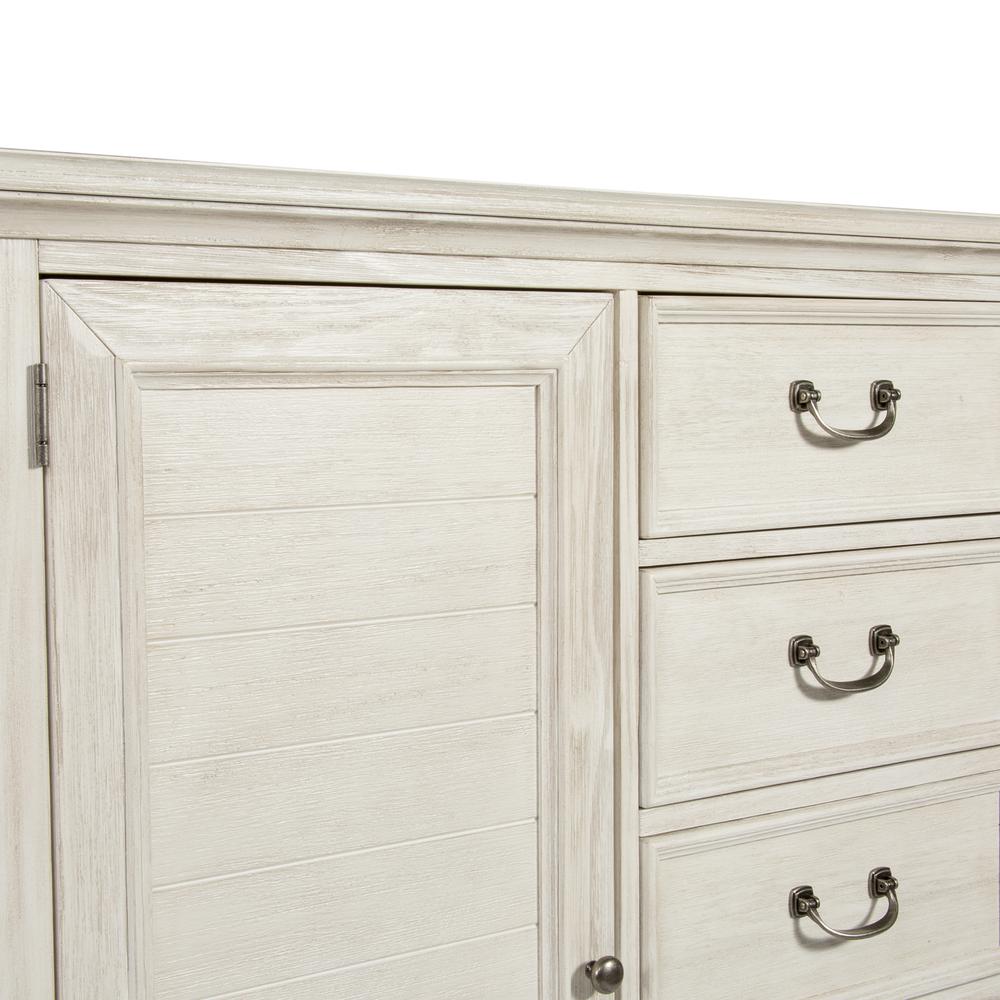 Bayside Gentleman's Chest in Antique White w/ Heavy Wirebrush. Picture 8