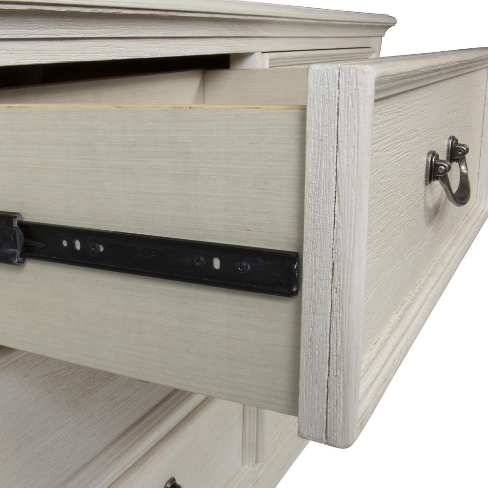 Bayside Leg Night Stand in Antique White w/ Heavy Wirebrush. Picture 6