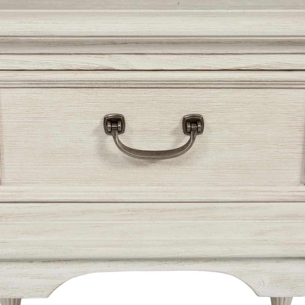 Bayside Leg Night Stand in Antique White w/ Heavy Wirebrush. Picture 7