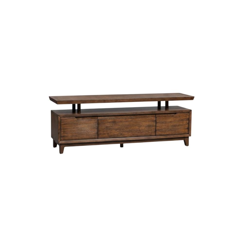 Bronze Spice TV Console with Solid and Manufactured Wood, Contemporary Style. Picture 4