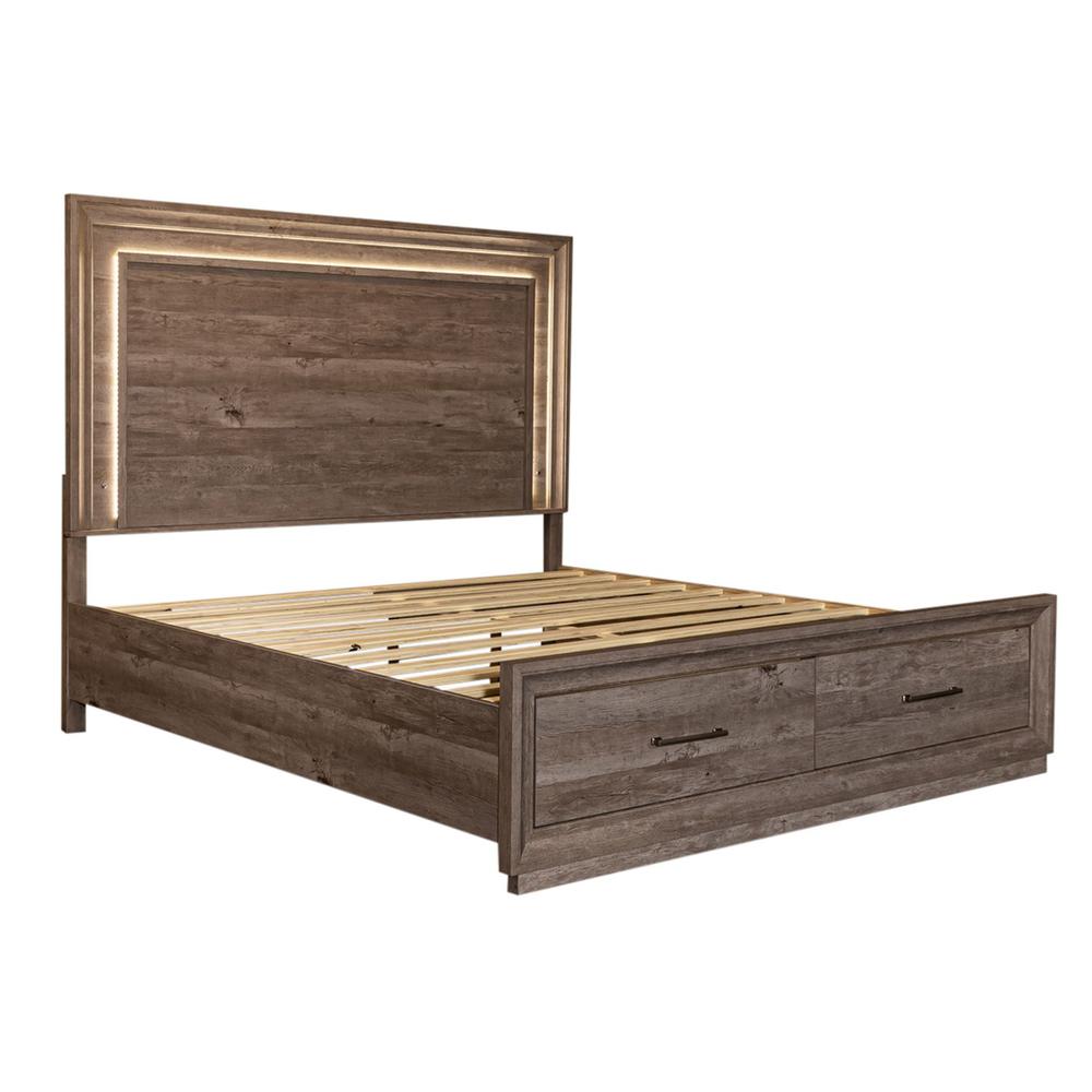 Horizons King Storage Bed in Graystone. Picture 1