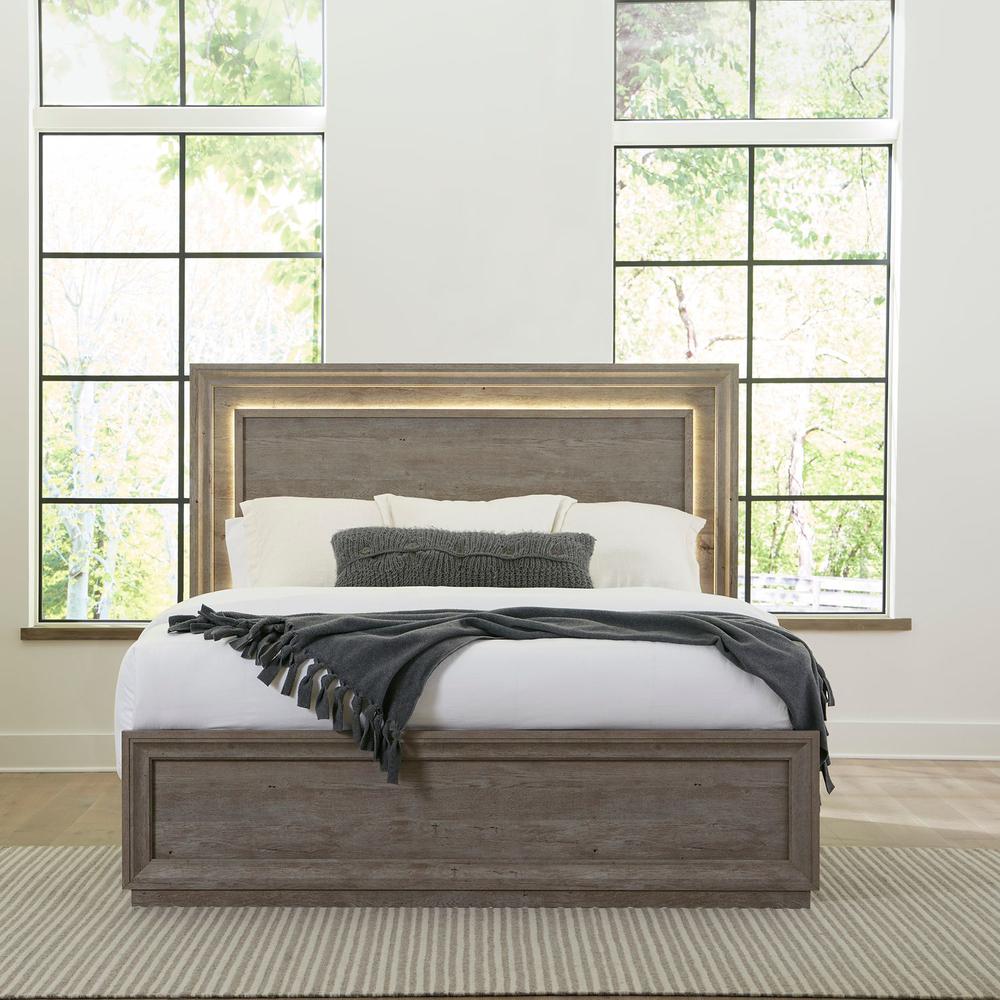 Horizons Queen Panel Bed in Graystone. Picture 1