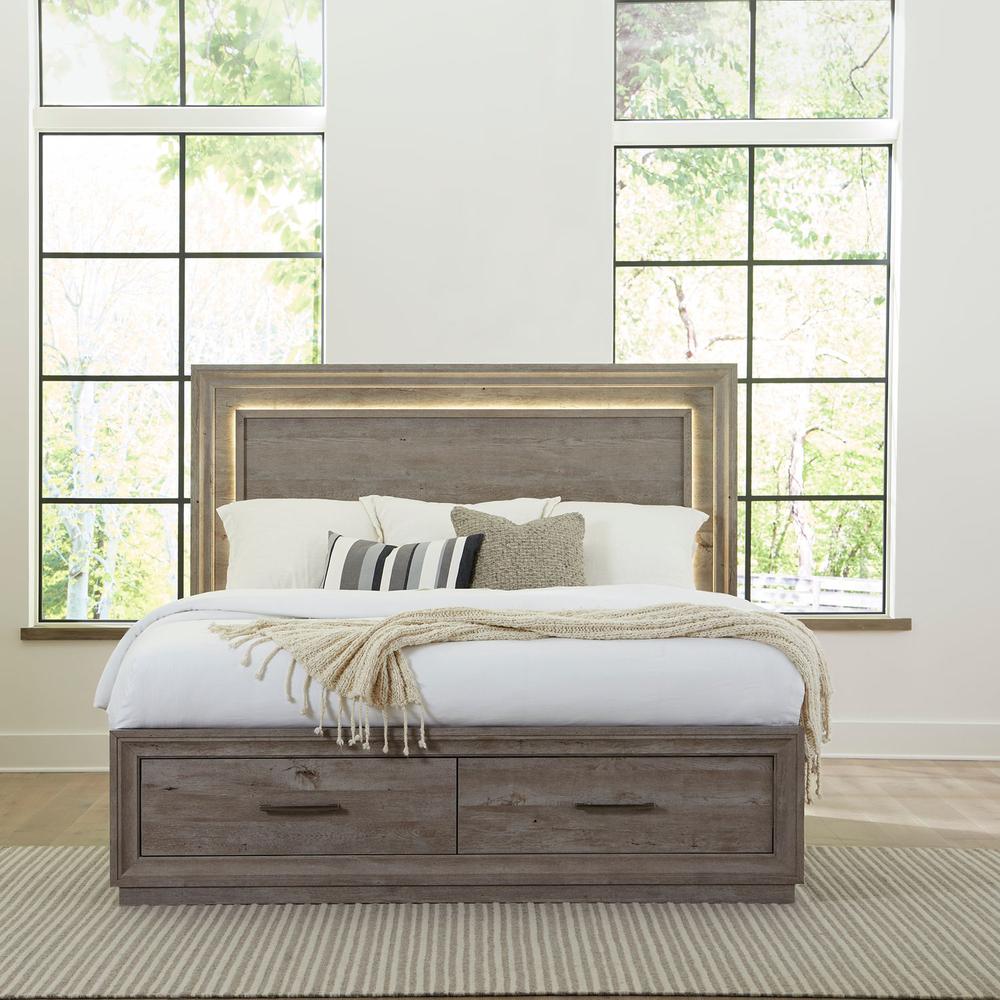 Horizons Queen Storage Bed in Graystone. Picture 5