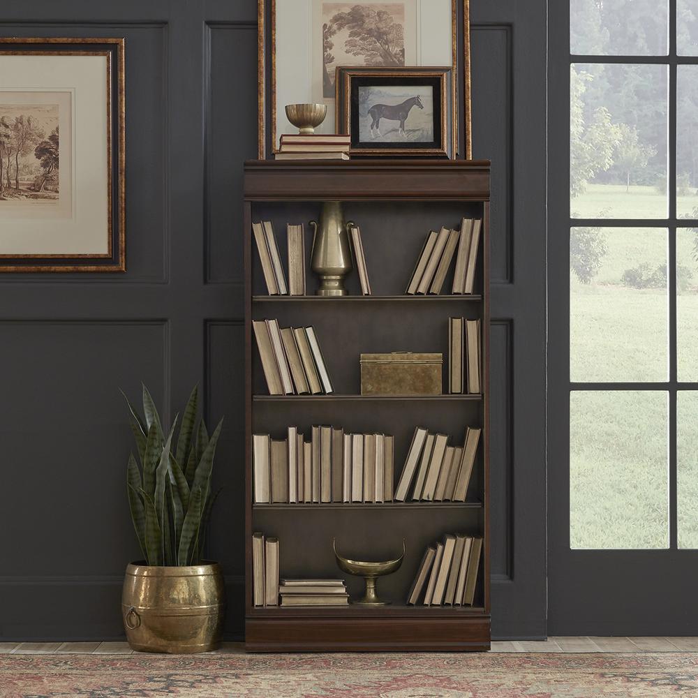Brayton Manor Jr Executive 60 Inch Bookcase (RTA) in Cognac. Picture 4