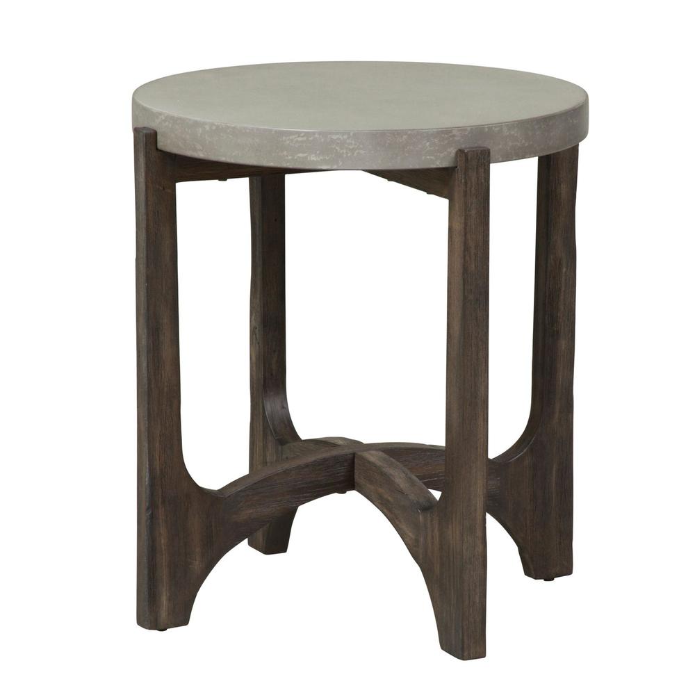 Cascade End Table in Wirebrush Rustic Brown. Picture 1