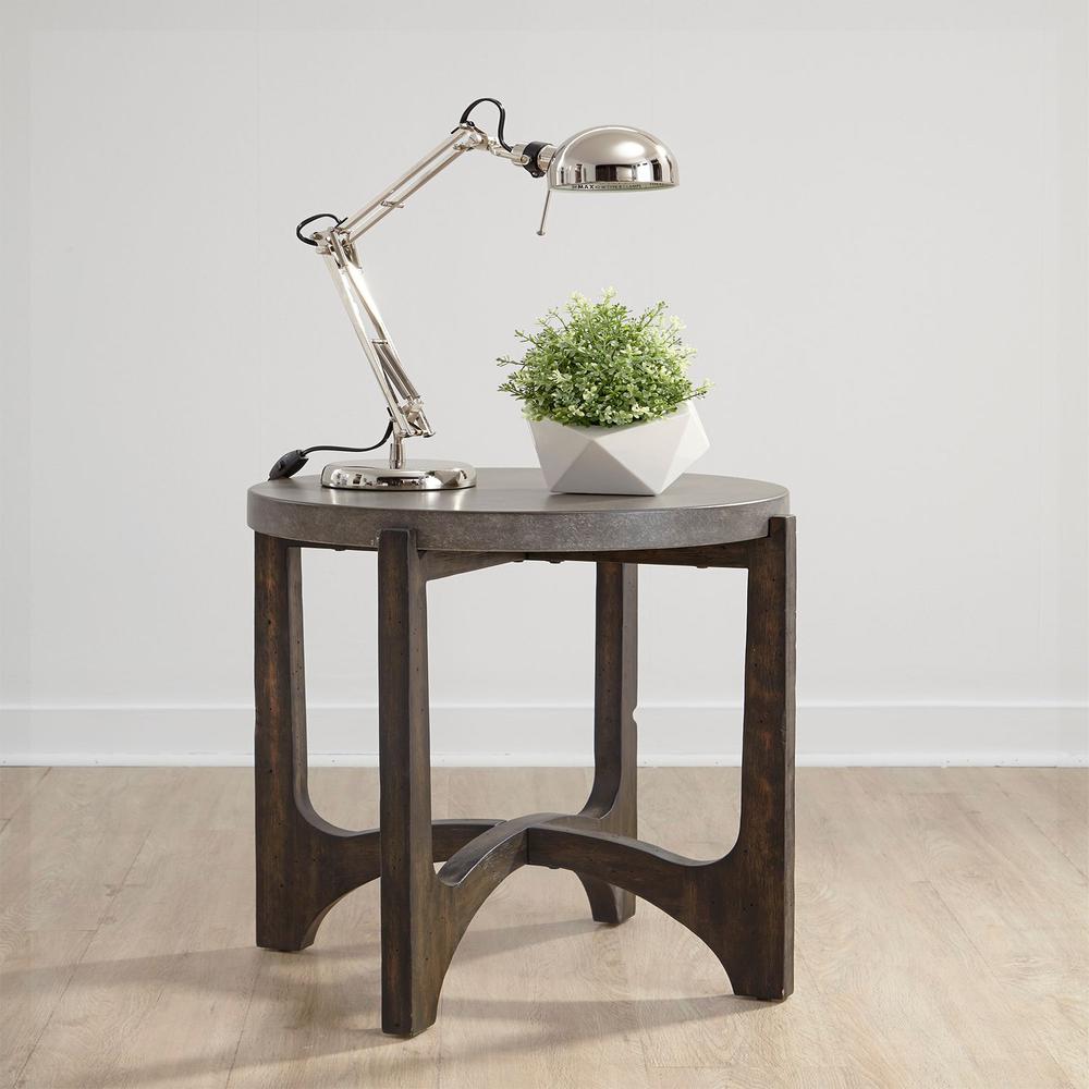 Cascade End Table in Wirebrush Rustic Brown. Picture 6
