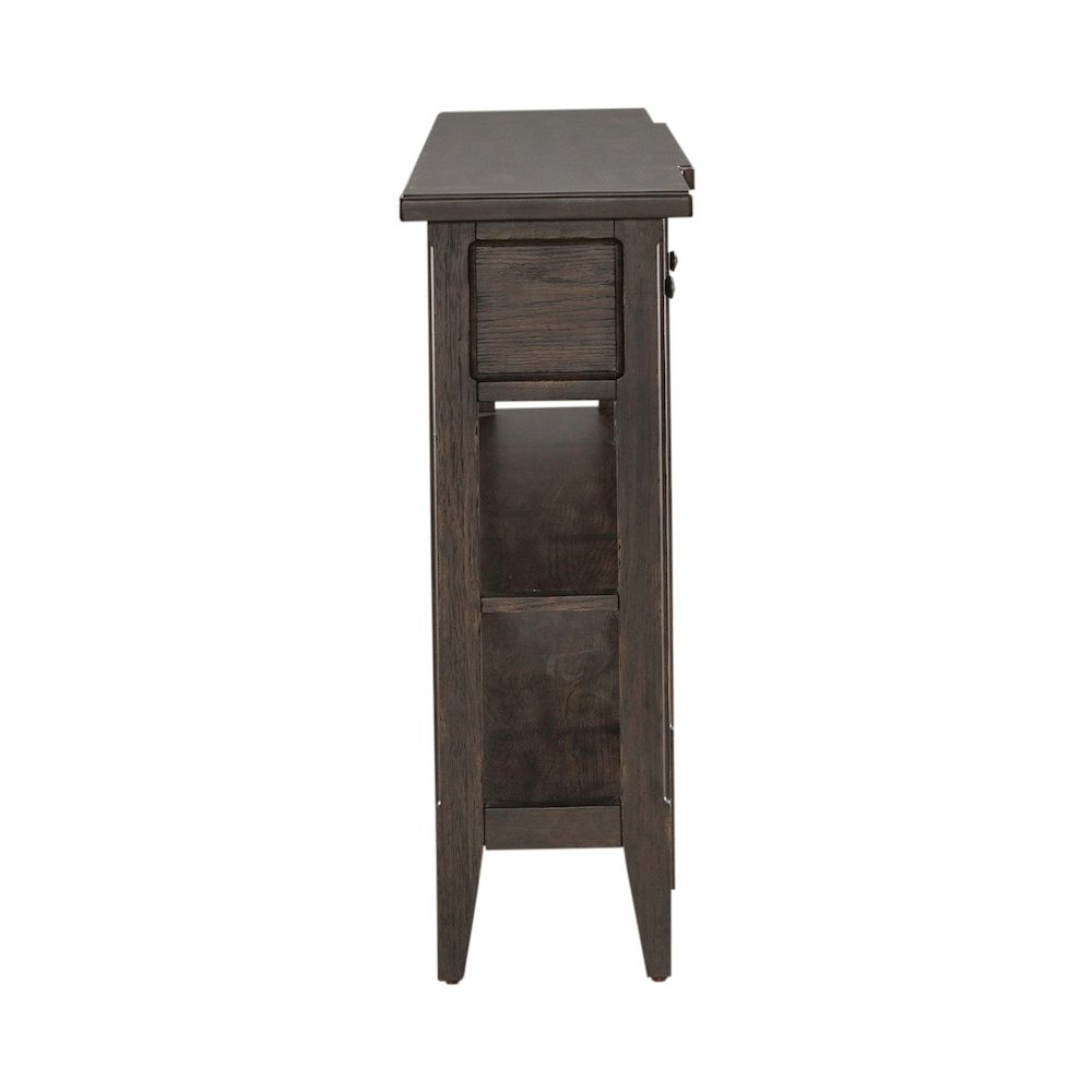 Paradise Valley Hall Console Table Traditional - Saddle Brown Oak Wood. Picture 4