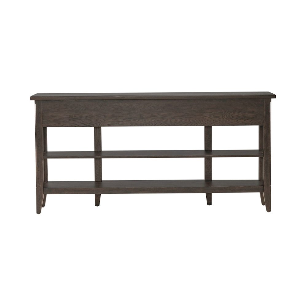 Paradise Valley Hall Console Table Traditional - Saddle Brown Oak Wood. Picture 5