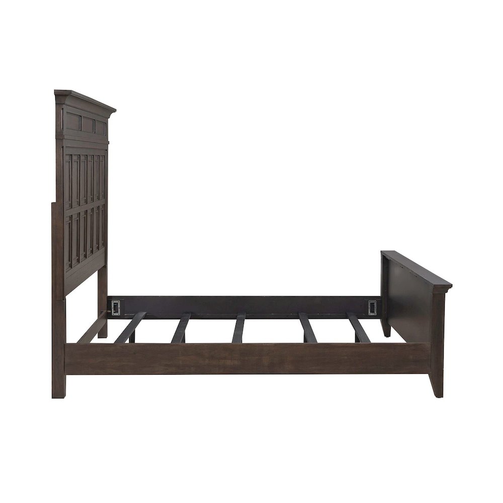 King Panel Bed in Rubberwood Solids & Split Heart White Oak Veneers. Picture 3
