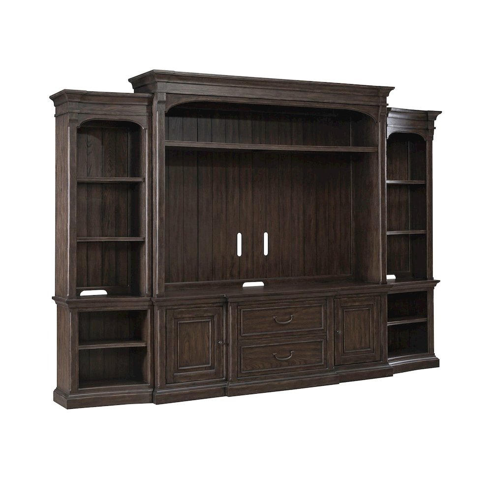 Paradise Valley Entertainment Center with Piers for Living Room - Saddle Brown. Picture 8
