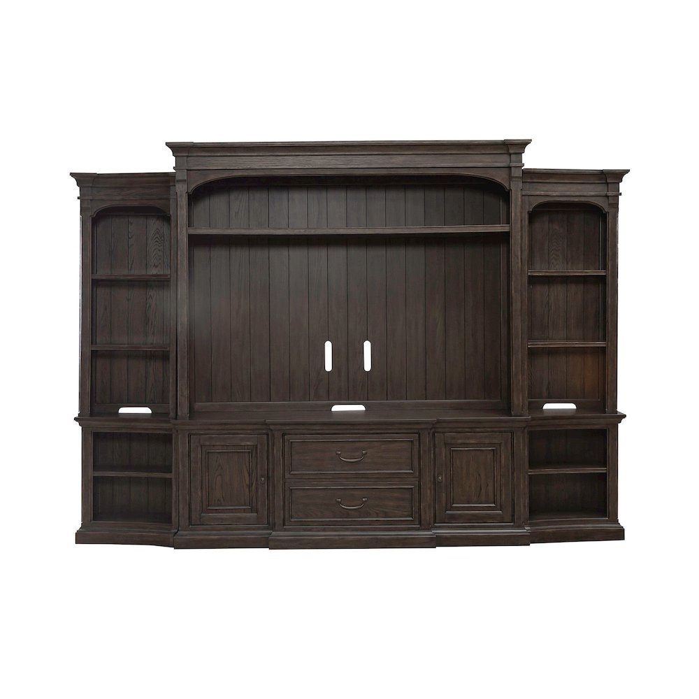 Paradise Valley Entertainment Center with Piers for Living Room - Saddle Brown. Picture 1