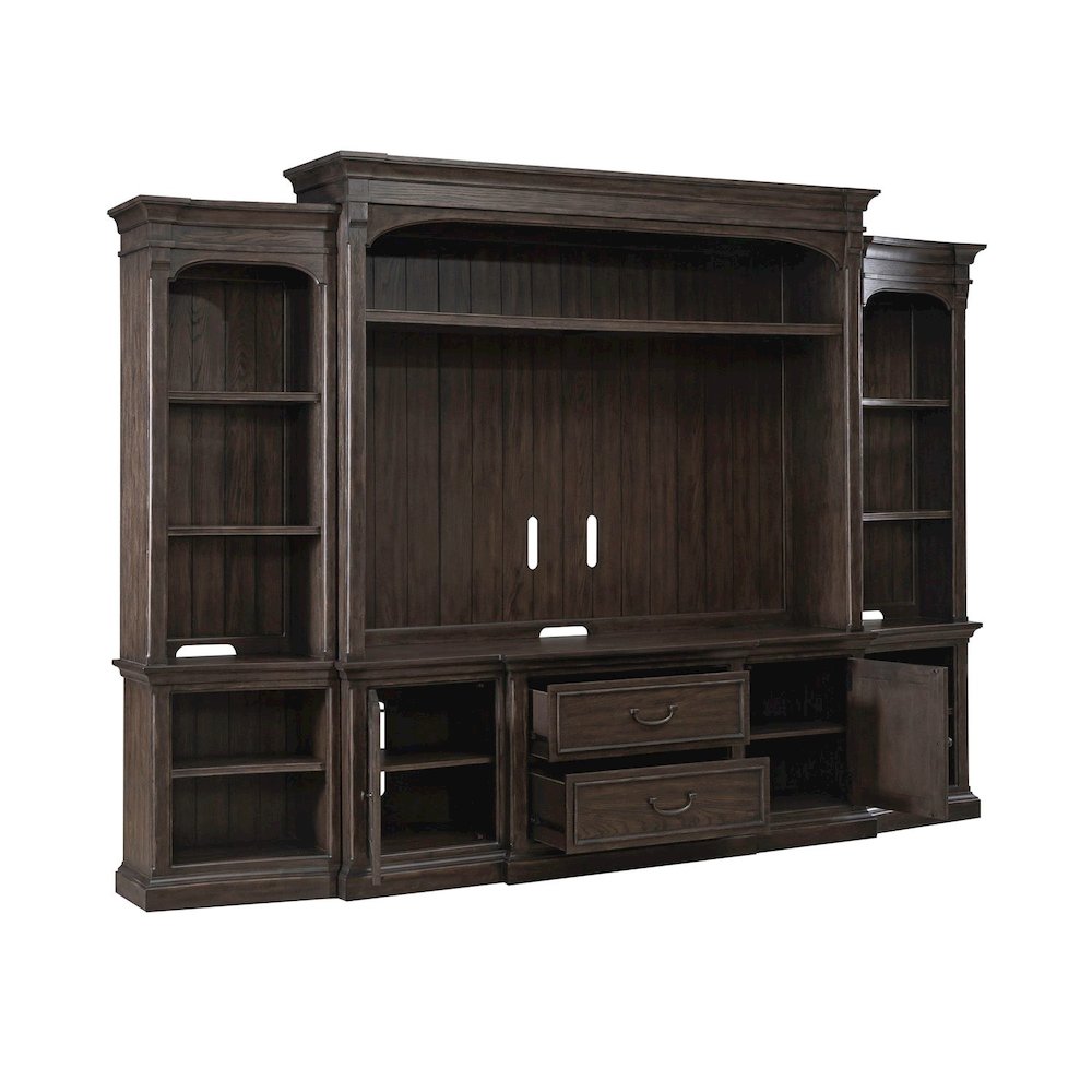 Paradise Valley Entertainment Center with Piers for Living Room - Saddle Brown. Picture 2