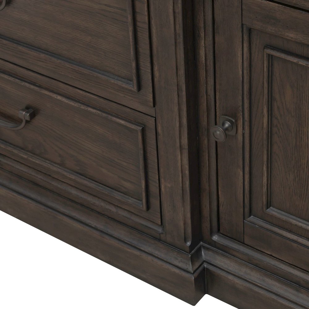 Paradise Valley Entertainment Center with Piers for Living Room - Saddle Brown. Picture 7