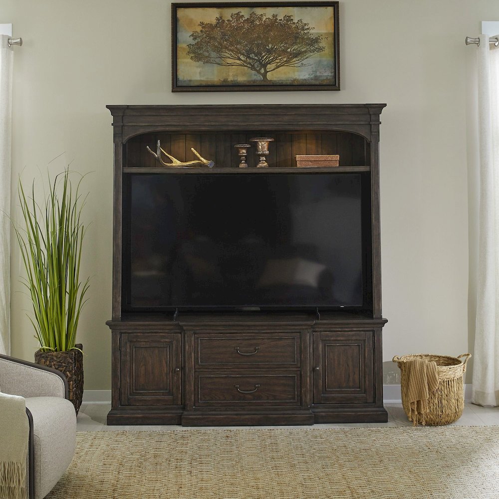 Paradise Valley Entertainment Center for Living Room - Saddle Brown. Picture 9