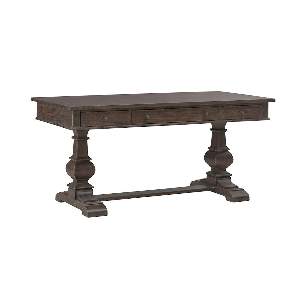 Paradise Valley Writing Desk with Keyboard Tray Home Office - Brown Oak Wood. Picture 1